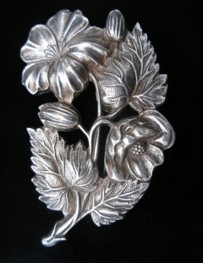 1920sflowerbrooch2 1920-1945 Silver Flower brooch