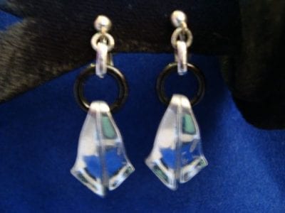 20schromeearings Art Deco 1920s Chrome and Glass Screw Earrings