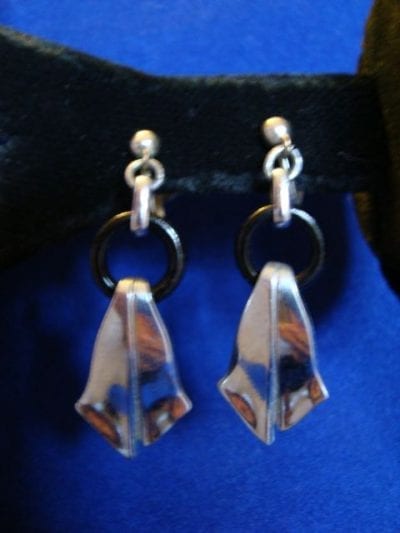 20schromeearings3 Art Deco 1920s Chrome and Glass Screw Earrings