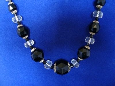 20scrystalbeads2 1920s Long French Jet Black and Crystal Glass Beads