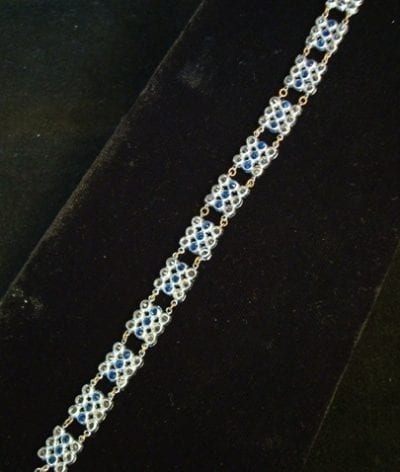 30sclawbracelet2 1930s Blue Rhinestone Claw Set-Bracelet