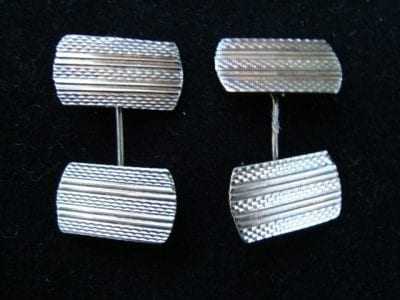 50scufflinks2 1950s Mens Solid Silver Cufflinks