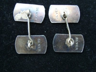 50scufflinks3 1950s Mens Solid Silver Cufflinks