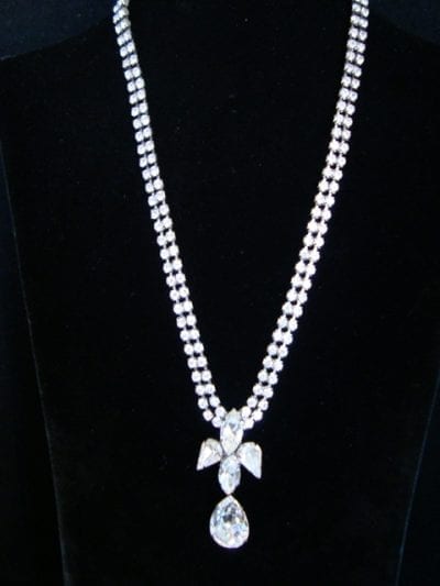 50ssparkly 1940s-1950s Clear Rhinestone Sparkly Necklace
