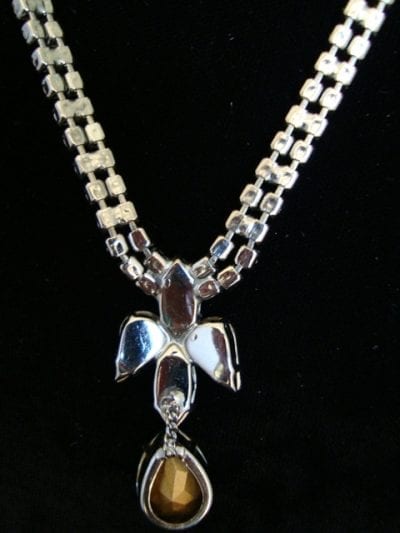 50ssparkly3 1940s-1950s Clear Rhinestone Sparkly Necklace
