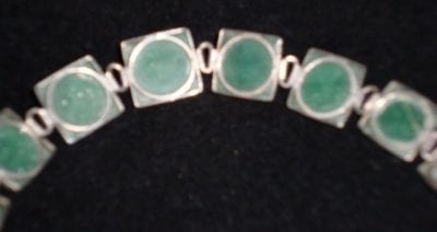 DSC00488 1920s Silver Aventurine Bracelet