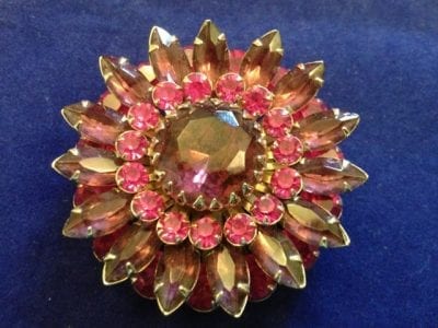 IMG 0732 1950s Judy Lee Purple and Pink Flower Brooch