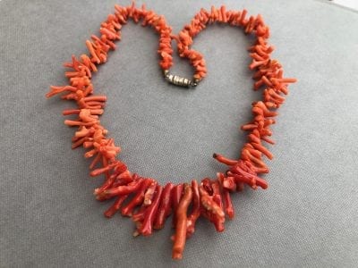 Coral bark necklace