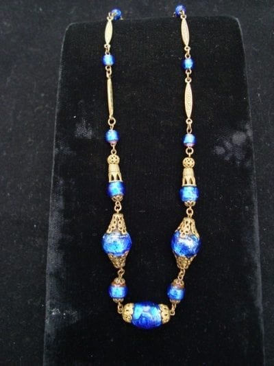 bluefoilnecklace3 1920s Neiger Brothers-Czech Blue Foil Necklace