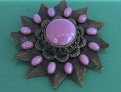 1930s Czech Pink Brooch