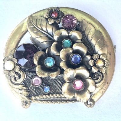 Neiger Flower Basket Brooch