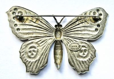 Popesco Butterfly Enamel Brooch