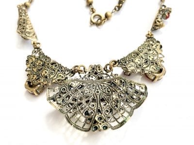 1930s Czech Filigree Necklace