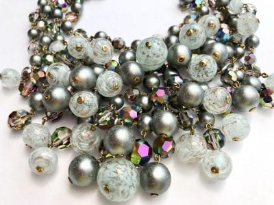 1950s Grey Pearl Collar Necklace