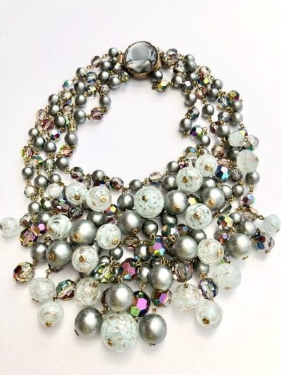 1950s Grey Pearl Collar Necklace