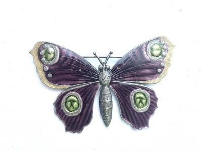 Popesco Butterfly Enamel Brooch