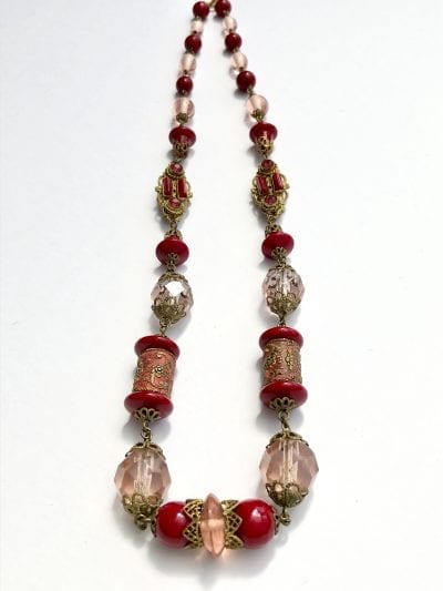 Neiger Red Enamel Necklace