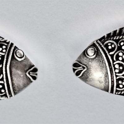 Vintage Fish Earrings Silver