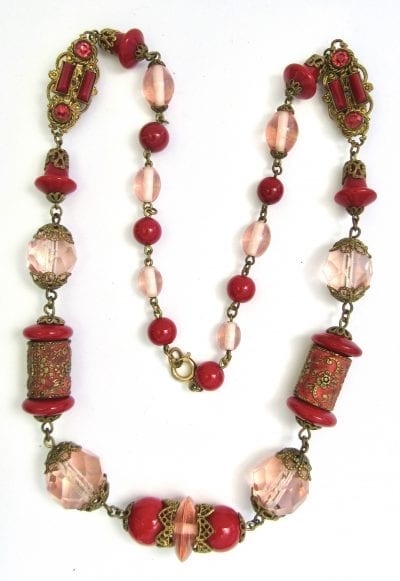 Neiger Red Enamel Necklace