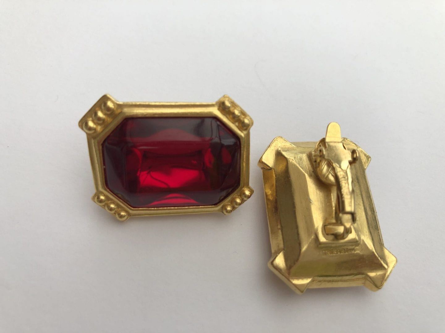 Trifari 1980s Red Earrings - SOLD - Jewels Past | Vintage Costume Jewellery
