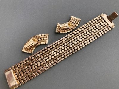 IMG 6627 scaled 1950s Hobe Bracelet & Earrings Set
