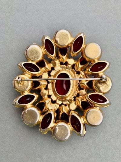 1950s Large Red Brooch