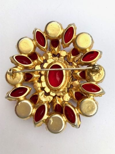 1950s Large Red Brooch