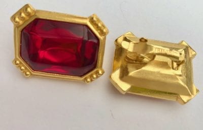 Trifari 1980s Red Earrings