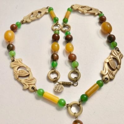 1920s Bakelite Scarab Necklace