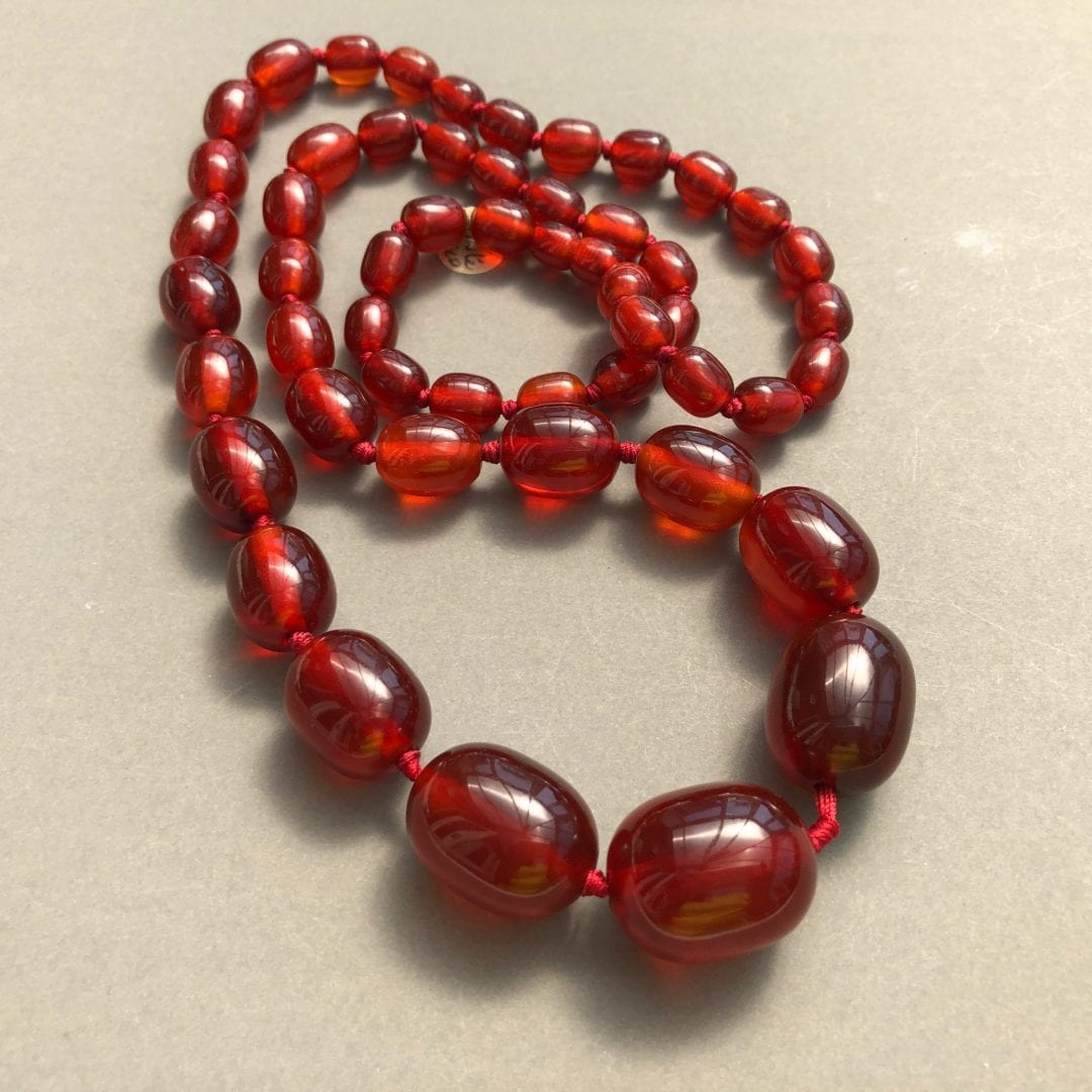 1920s Cherry Amber Necklace SOLD Jewels Past Vintage Costume Jewellery