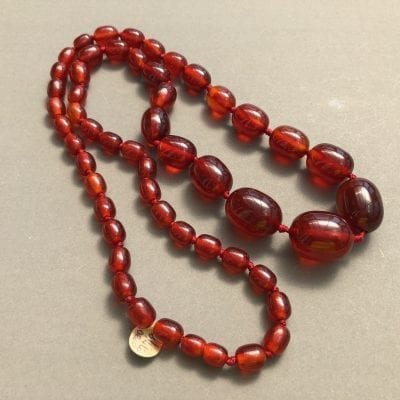 1920s Cherry Amber Necklace