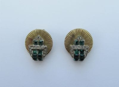 Jewelcraft 1950s Emerald Earrings