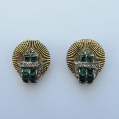 Jewelcraft 1950s Emerald Earrings