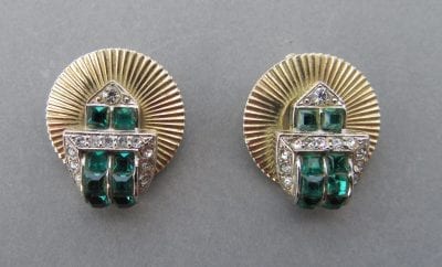 Jewelcraft 1950s Emerald Earrings