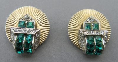 Jewelcraft 1950s Emerald Earrings