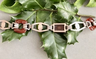 1920s Silver Carnelian Bracelet