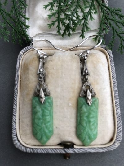 1920s Green Bakelite Earrings