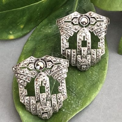 1920s Silver Fur Clips