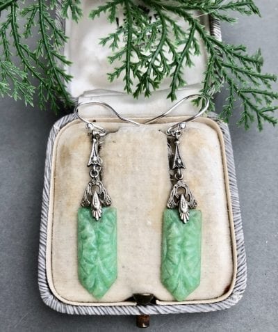 1920s Green Bakelite Earrings