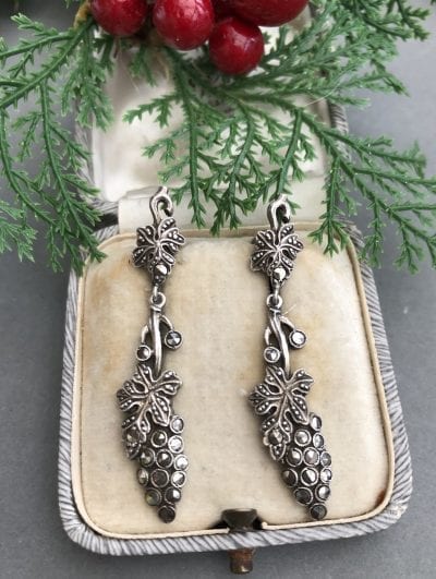 Silver Marcasite 1930s Earrings