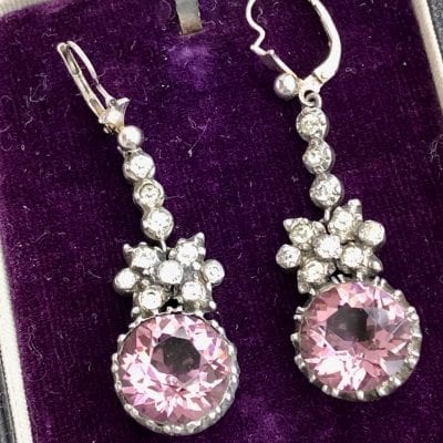 Georgian Amethyst Silver Earrings