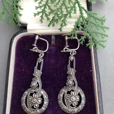 1930s Silver Marcasite Earrings