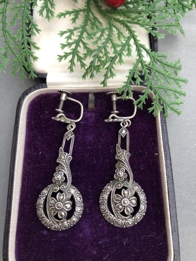 1930s Silver Marcasite Earrings