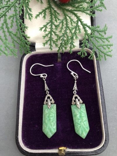 1920s Green Bakelite Earrings