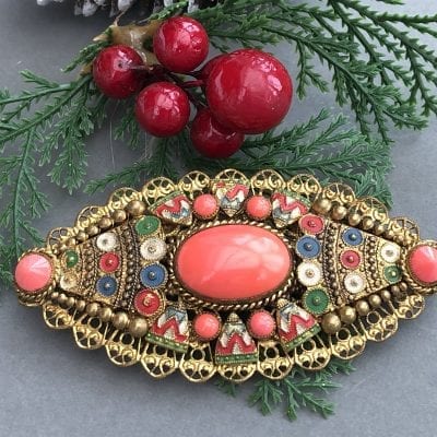 Neiger 1920s Coral Brooch