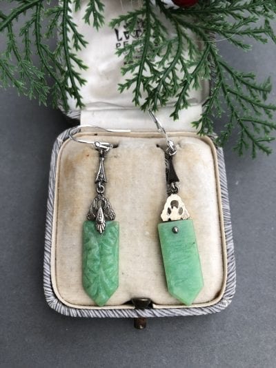 1920s Green Bakelite Earrings