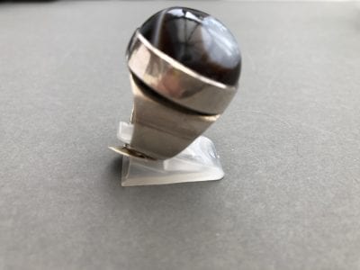 1980s Agate Silver Ring