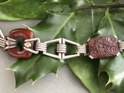 1920s Silver Carnelian Bracelet