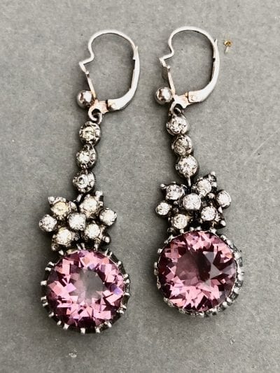 Georgian Amethyst Silver Earrings