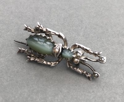 Victorian Cats Eye Bug Brooch